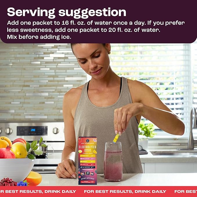 KEY NUTRIENTS Multivitamin Electrolytes Powder No Sugar - 5 Delicious Flavors Electrolyte Powder - Endurance & Energy Supplement - Hydration Powder - No Calories - 10 Servings - Made in USA