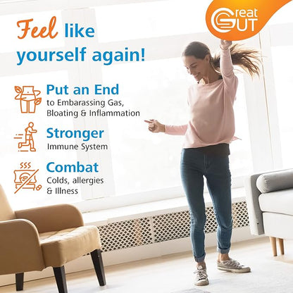 Great Gut - Prebiotic Fiber Powder, Unflavored Prebiotic Fiber with Sunfiber, 18.6 Ounces, 90 Servings