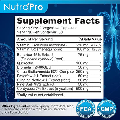 White Lung by NutraPro - Lung Cleanse And Detox.Support Lung Health. Supports Respiratory Health. 60 Capsule - Made in GMP Certified Facility.
