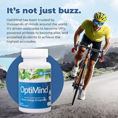 Optimind Nootropics Brain Booster Supplement | Enhance Focus and Cognition, Improve Retention, Sustain Energy | Clinically Studied Ingredients, Bacopa, Tyrosine, Huperzine A, GABA - 3 Bottle (96 Ct)