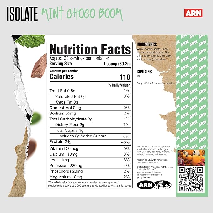 Arms Race Nutrition | ARN | Isolate Whey Protein (30 Servings, Mint Choco Boom)