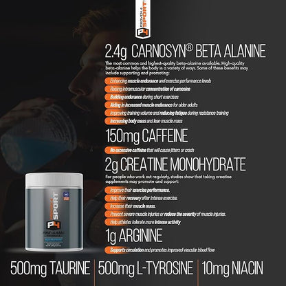 Proven4 Pre Workout Powder for Men and Women with Creatine - Beta Alanine - Caffeine NSF Certified preworkout Energy Supplement Blue Raspberry 30 Servings