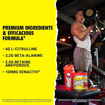 GHOST Legend V4 Pre-Workout Powder, SPK Redberry - 30 Servings – Pre-Workout for Men & Women with Choline, L-Citrulline, & Beta Alanine for Energy & Focus