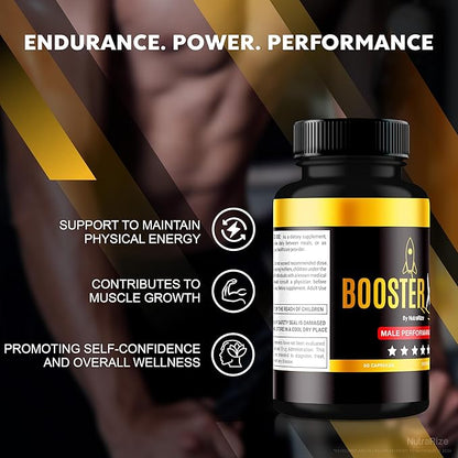 Booster XT for Men, Booster XT Male Enhancing Capsules, Premium Formula to Support Daily Energy & Peak Performance, Multivitamin Pills for Overall Health, BoosterXT Reviews (60 Capsules)