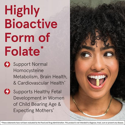 Jarrow Formulas® Methyl Folate 1000 mcg, Dietary Supplement, Methyl Folate for Cellular Energy Support, 100 Veggie Capsules, 100 Day Supply