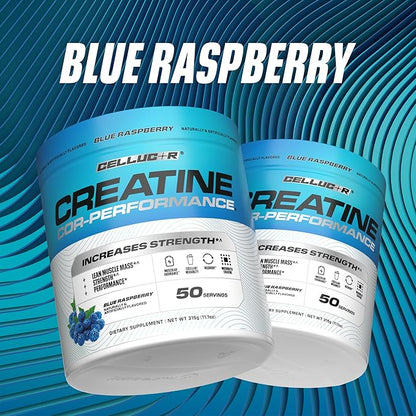 Cellucor Creatine Powder, Blue Raspberry Flavor - Increases Strength, Lean Muscle Mass & Endurance, Micronized Creatine for Fast Absorption, 5g Creatine per Serving, 50 Servings