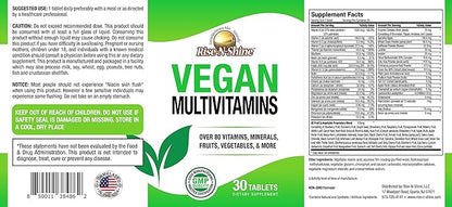 Vegan MultiVitamins Complete Daily MultiVitamin and MultiMineral for Men and Women with Over 80 Vitamins, Minerals, Fruits, Vegetables and More 30 Count