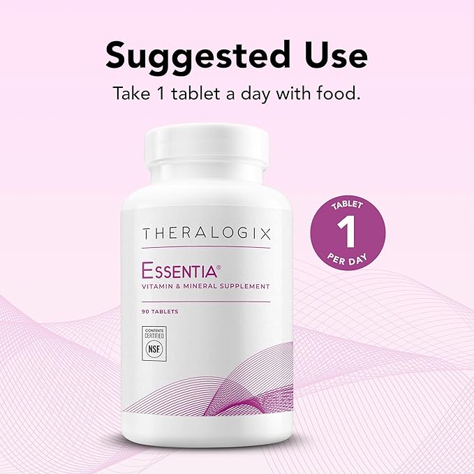 Theralogix Essentia Multivitamin for Women - 90-Day Supply - Women's Daily Multivitamin - Supports Immune Health & Bone Health - Includes Vitamin C, Vitamin D, Zinc & More - NSF Certified - 90 Tablets