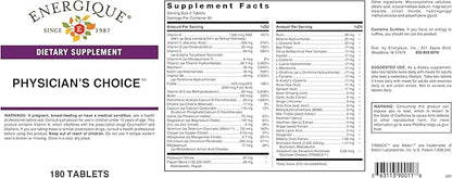 Physican's Choice multivitamin Providing Optimal doses of Essential Vitamins and Minerals.