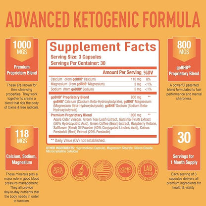 Purely Optimal Keto + ACV Capsules with BHB - Supports Energy, Cleanse, and Digestive Health - Advanced Keto Supplement for a Balanced Lifestyle - 90 Capsules