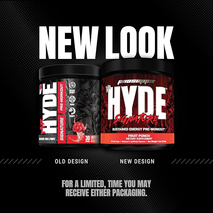 PROSUPPS Mr. Hyde Signature Series Pre-Workout Energy Drink – Intense Sustained Energy, Focus & Pumps with Beta Alanine, Creatine, Nitrosigine & TeaCrine (30 Servings, Fruit Punch)