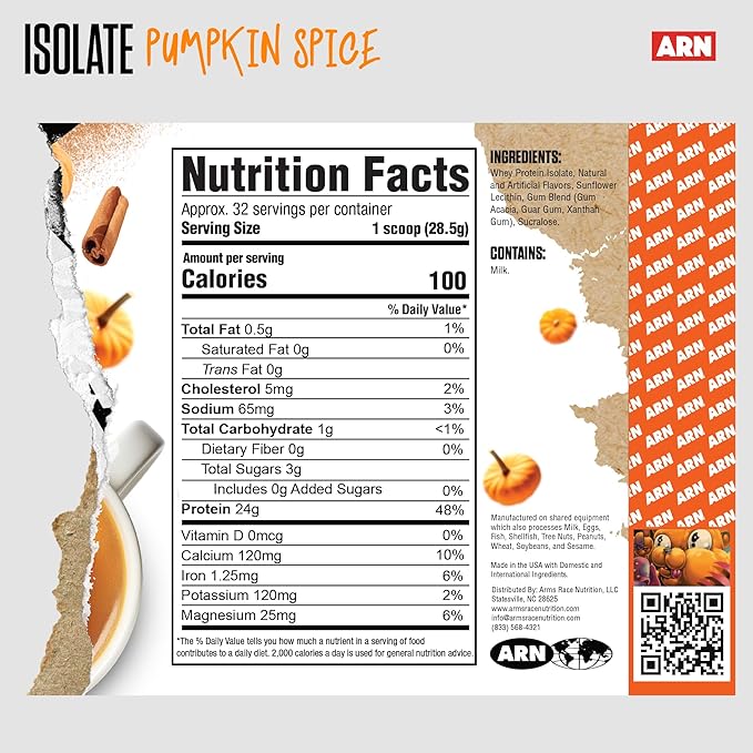 Arms Race Nutrition | ARN | Isolate Whey Protein (32 Servings, Pumpkin Spice)