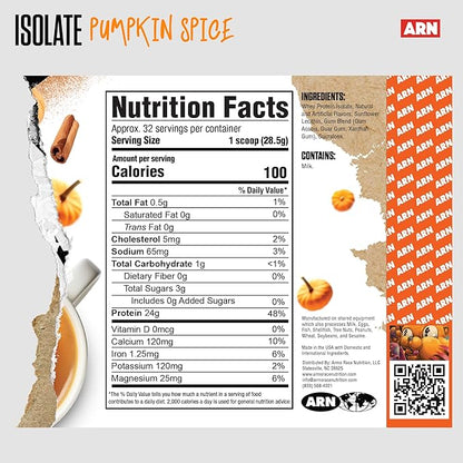 Arms Race Nutrition | ARN | Isolate Whey Protein (32 Servings, Pumpkin Spice)