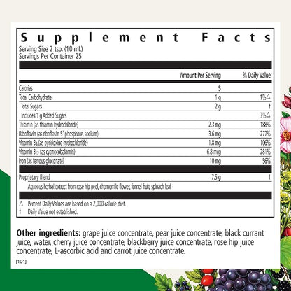 Floradix Floravital Liquid Iron & Vitamins Formula - Liquid Iron Supplement with B Complex Vitamins, Vitamin C & Herbs for Energy Support - Vegan, Gluten-Free, Yeast- Free, Non-GMO - 8.5 oz