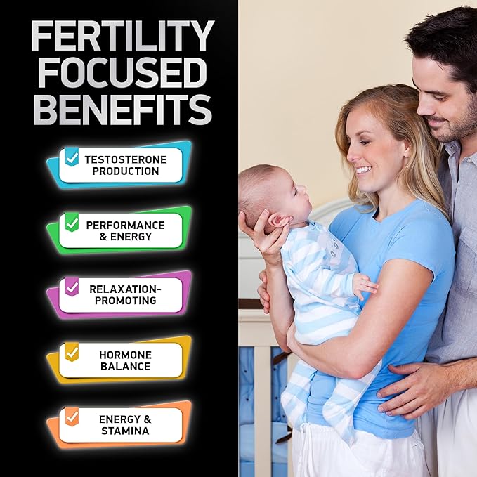 Fertility Supplements for Men - Advanced Fertility Blend for Men with Zinc, Maca, Ashwagandha, L-Arginine - Conception Fertility Prenatal Vitamins and Male Fertility Support Supplement - 120 Pills