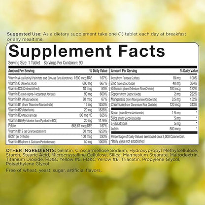 POWERALL Adult Multivitamin for Men and Women, Immunity Support, with Vitamins A, C, D3, E, K1 and B Vitamins, 90 Count