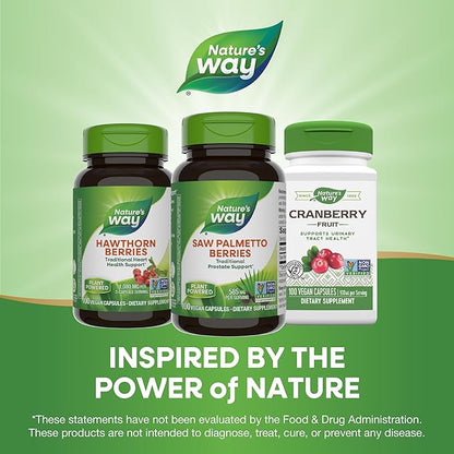 Nature's Way Saw Palmetto Berries, Traditional Prostate Support*, 585 mg per Serving, Non-GMO Project Verified, Vegan, 100 Capsules (Packaging May Vary)