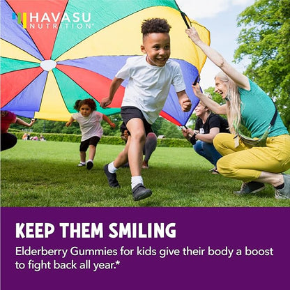 Elderberry Gummies for Kids with Zinc and Vitamin C - Potent, Herbal Immune Support for Kids with Antioxidants to Support Immune Defense - 120 Vegan Elderberry Vitamin C and Zinc Kids Immune Gummies