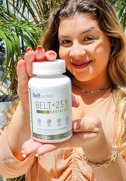 Belt +23 Bariatric Multivitamin and Multimineral Tables (Gastric Bypass, Sleeve Gastrectomy) with Iron - No Flavor - 1 Month Supply