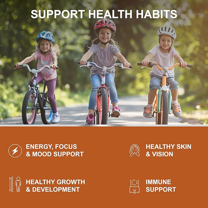 Kids Multivitamin Gummies (90 Count) | Kids Vitamins Gummies | Chewables Vitamin for Kids | Immune & Growth Support | Sugar & Gluten Free | Orange Flavour Gummies | 1 Month Supply