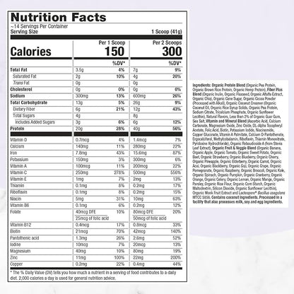 Purely Inspired All-in-One Vegan Protein Powder for Men & Women, Decadent Chocolate (14 Servings) - Plant-Based Organic Protein Powder for Shakes & Smoothies - Gluten-Free Nutritional Meal Replacement