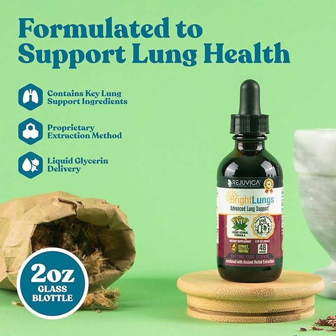 Bright Lungs - Lung Detox Support Supplement to Help Maintain Overall Lung & Respiratory Health - Grindelia, Lobelia, Licorice, Wild Cherry & More!
