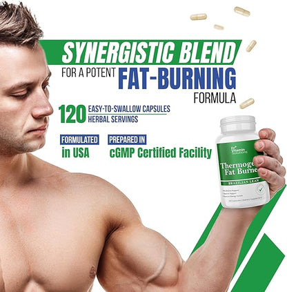 Thermogenic Fat Burner Brazilian Lean, Weight Loss Vitamins, Waist Trimmer & Supplements for Bloating (1 Bottle, 120 Capsules)