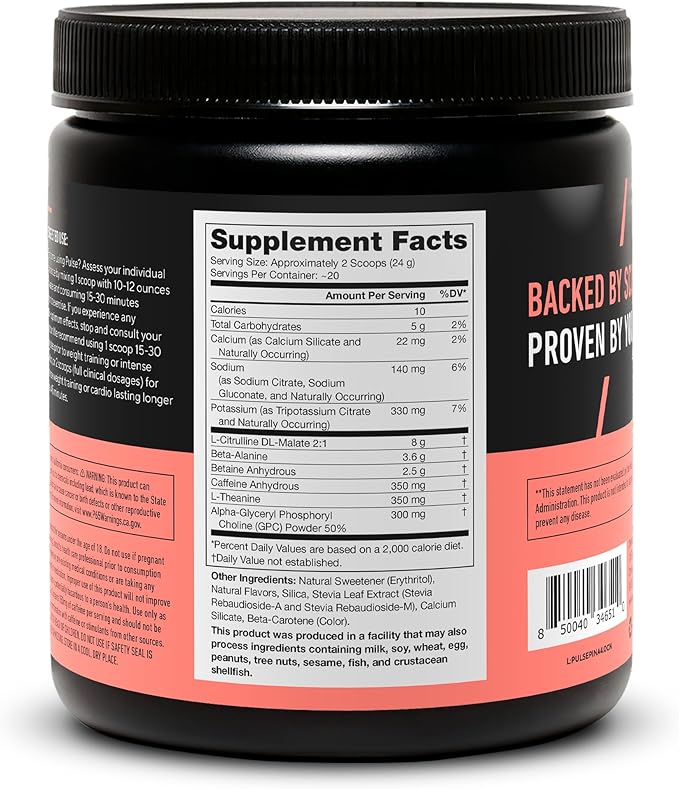 LEGION - All Natural Nitric Oxide Preworkout Drink to Boost Energy, Creatine Free, Naturally Sweetened, Beta Alanine, Citrulline, Alpha GPC (Pina Colada)