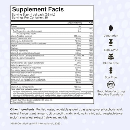 Healthycell Bioactive Multi - Liquid Multivitamin for Men and Women - One A Day Vitamin for Brain, Heart, Immunity, Energy, Skin, and Hair Support - Maximum Absorption - 30 Gel Packs