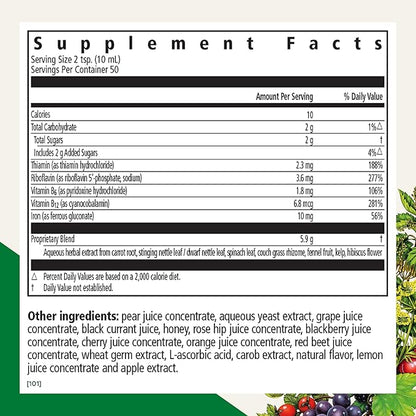 Floradix by Salus Iron & Herbs - Liquid Herbal Supplement for Energy Support - Iron Supplement with Vitamin C & B Complex Vitamins - Liquid Iron Supplement for Men & Women - 17 oz