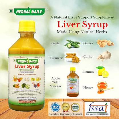 Liver Supplement: Liver Support, Liver Cleanse & Repair with Turmeric, Bitter Guard, ACV, Garlic, Ginger, Honey, Lemon (400ml)