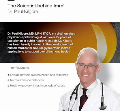 SRW Imm¹ Defence | Supports Immune System Health & Energy Levels, Supplement for Immune Response | Contains Natural Glycoprotein Isolate (Muno-IgY™) and Quercetin | 180 Capsules