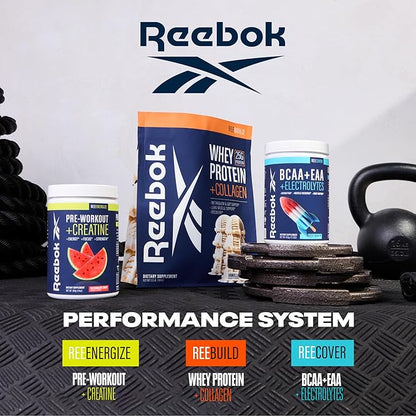 Reebok ReeCover BCAA + EAA + Electrolytes | 8g EAAs, 5g BCAAs, Hydration Matrix | Muscle Recovery, Strength | Post-Workout Support | 30 Servings | Strawberry Lemonade