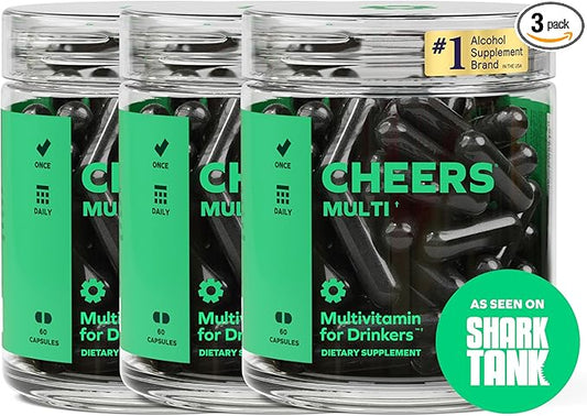 Cheers Multi | Multivitamin for Drinkers | Replenish Lost Vitamins from Drinking & Support Overall Health | 90 Doses | Choline, Betaine, Niacin, B-Vitamins | Daily Multivitamin Supplement