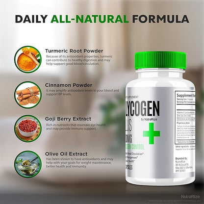 Glycogen Plus Capsules, Blood Support Supplement, All Natural Health Pills, Premium Formula for Overall Wellness, Official Glycogen + Reviews (60 Capsules)