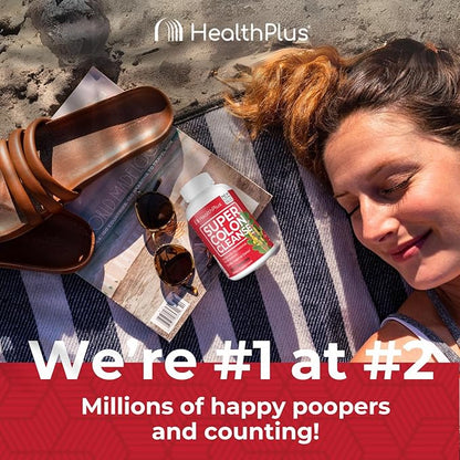 Health Plus Super Colon Cleanse 10 Day Gentle Gut Cleanse Detox, Psyllium Husk, Probiotics for Constipation Relief & Digestive Support, 240 Capsules