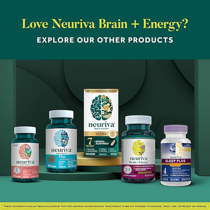 NEURIVA Brain + Energy Gummies, Nootropic Brain Supplements for Focus and Concentration with Neurofactor, Vitamin B12 & Caffeine for an Energy Boost*, 75ct Natural BlackBerry