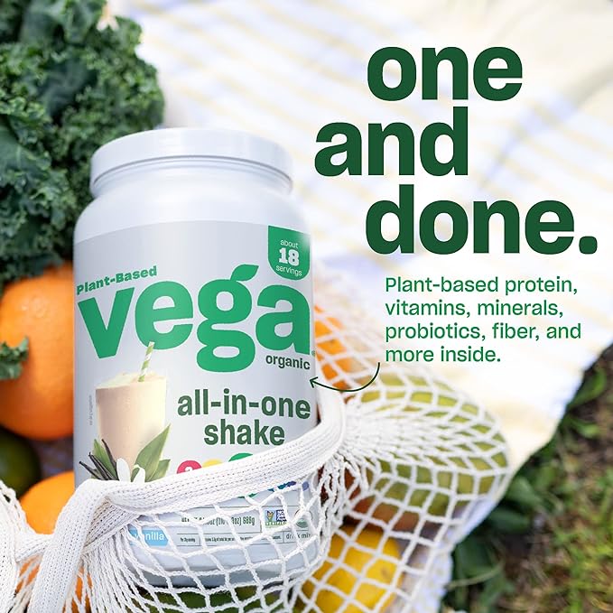 Vega Organic All-in-One Shake NET WT 26.9 OZ (1lb 10.9oz)(Packaging May Vary)