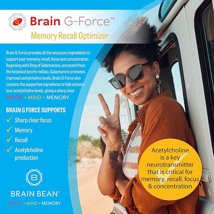 Brain G-Force | for Optimal Brain Function | with Galantamine, R-Lipoic Acid, A-GPC, and Benfotiamine | 45 Servings