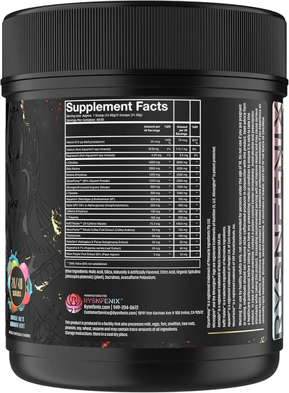 Scorched Earth Pre Workout Powder - Energy & Focus with Dual-Source Caffeine, Nootropics | Pumps from Citrulline, Beta Alanine, Nitrosigine®, GlycerPump™ (Rainbow Candy)