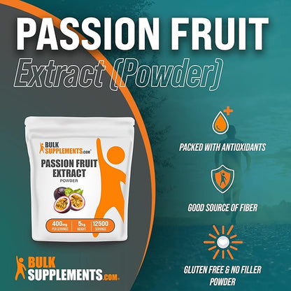 BulkSupplements.com Passion Fruit Extract Powder - Passion Fruit Supplement, Passion Fruit Powder - Gluten Free & No Added Sugar, 400mg per Serving, 5kg (11 lbs) (Pack of 5)