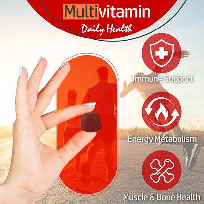 Multivitamin Gummies Daily Adult Gummy Vitamins for Men & Women - 90 Gummies - Nutritional Support with 13 Essential Vitamins and Minerals Made in USA