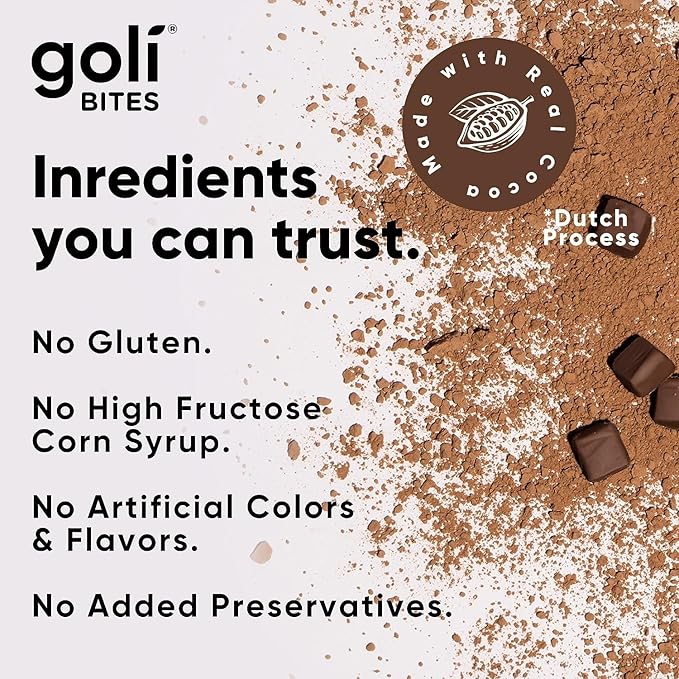Goli Nutritional Supplement, Multi Vitamin Chewable Bites - 30 Count - Milk Chocolate Vanilla Cocoa Flavor 10+ Vitamins & Nutrients for Overall Health & Wellbeing, Immune, Nervous System Support