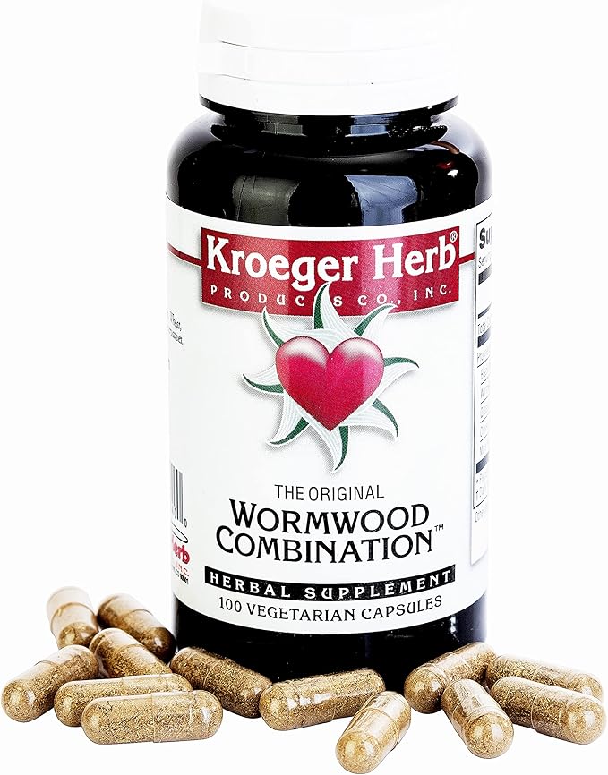 Kroeger Herb, Wormwood Herb, Black Walnut Wormwood, Clove, Quassia, Worm Wood Detox Cleanse - Wormwood Capsules, Non-GMO, Gluten Free, No Preservatives or Fillers - 200 Capsules, Made in USA