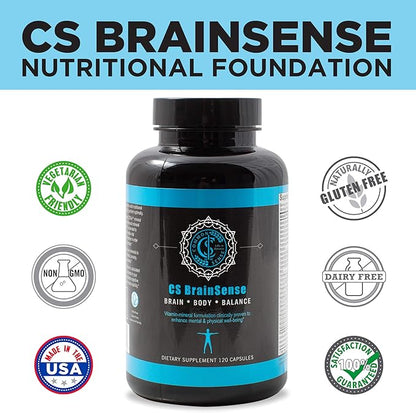 BrainSense Mood Stabilizer & Brain Supplement - Enhance Mood, Mental Clarity, Brain Booster & Cellular Health - Nootropic Supplement & Micronutrients for Brain Fog by CommonSenseWW, 120 Capsules