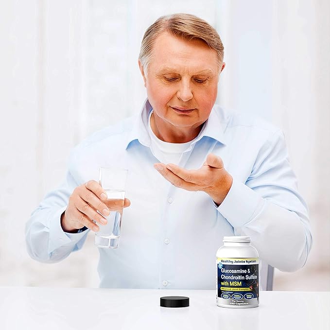 Glucosamine Chondroitin MSM (120 Capsules) Joint Supplements for Men & Women | Discomfort Easing Supplements for Back, Knee, Hands | Nutritional Supplements & Advanced Complex