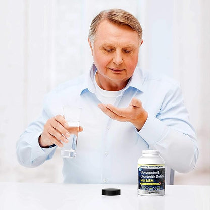 Glucosamine Chondroitin MSM (120 Capsules) Joint Supplements for Men & Women | Discomfort Easing Supplements for Back, Knee, Hands | Nutritional Supplements & Advanced Complex