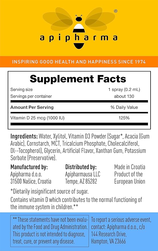 Children's Vitamin D3 Supplement Spray - Easy to Use D3 Spray for Kids - Natural Multivitamin Spray with Immune Support, Pharmacist Developed (130 Sprays)